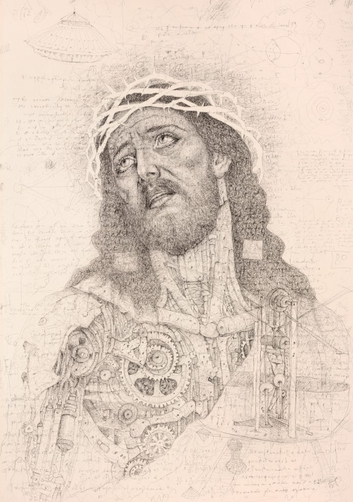 Marek Jaśkowiec — AI - tusz, papier / 100x70cm
