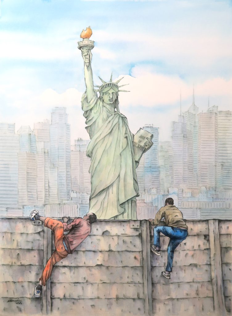 Marek Jaśkowiec — BRAVE NEW WORLD - akwarela, papier