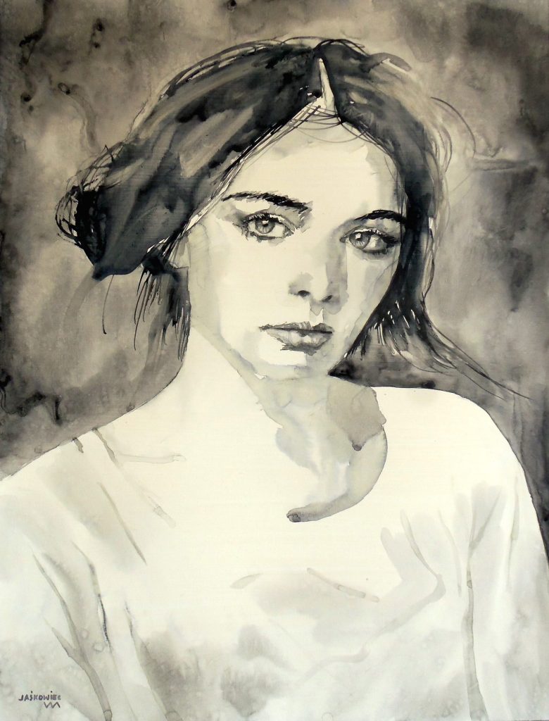 Marek Jaśkowiec — PORTRET KOBIETY II - akwarela, papier