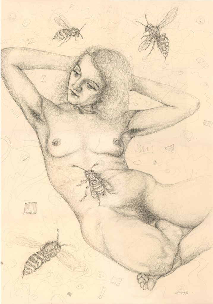 Marek Jaśkowiec — seria KRÓLOWA SZERSZENI - akwarela, papier
